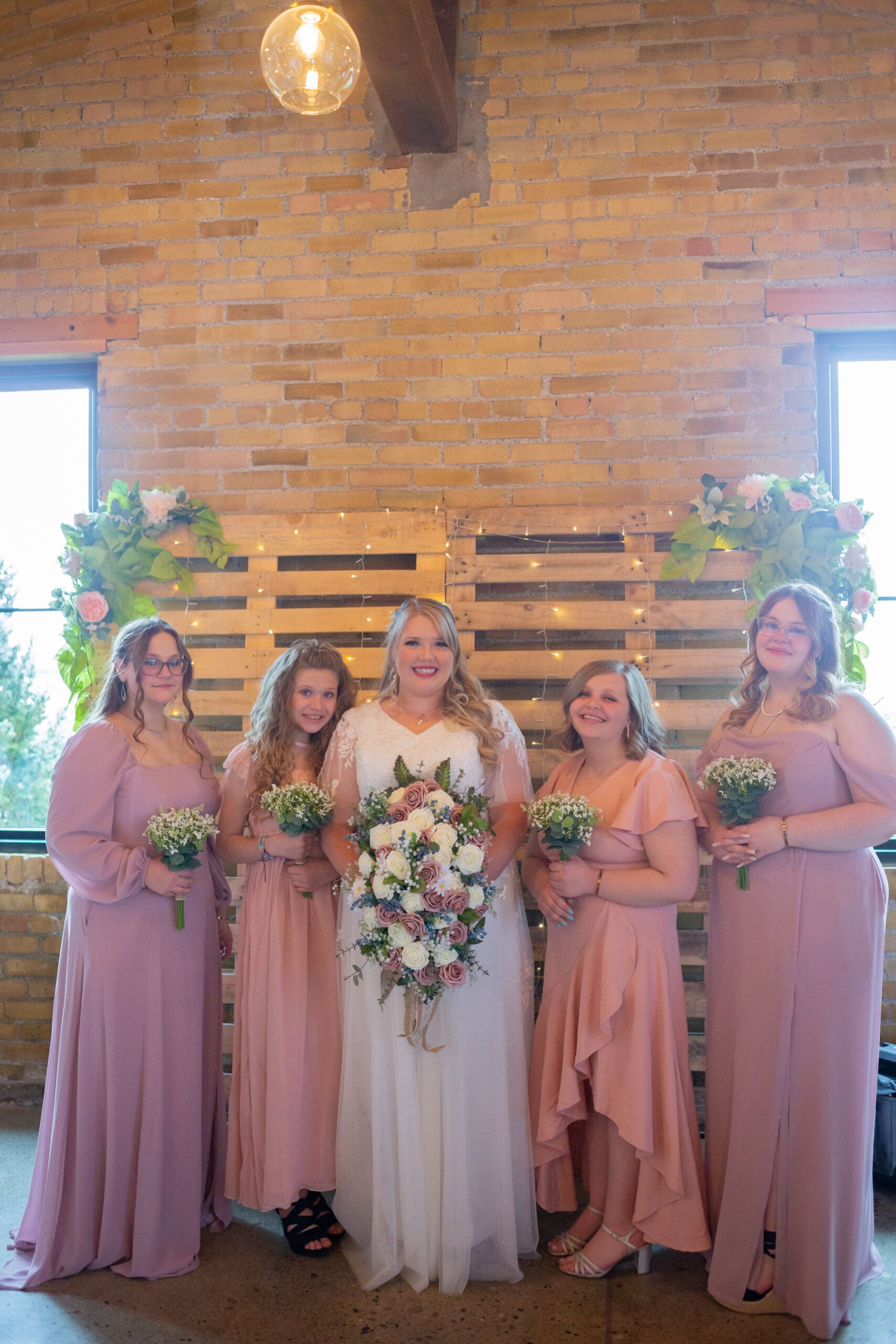 bride with bridesmaids