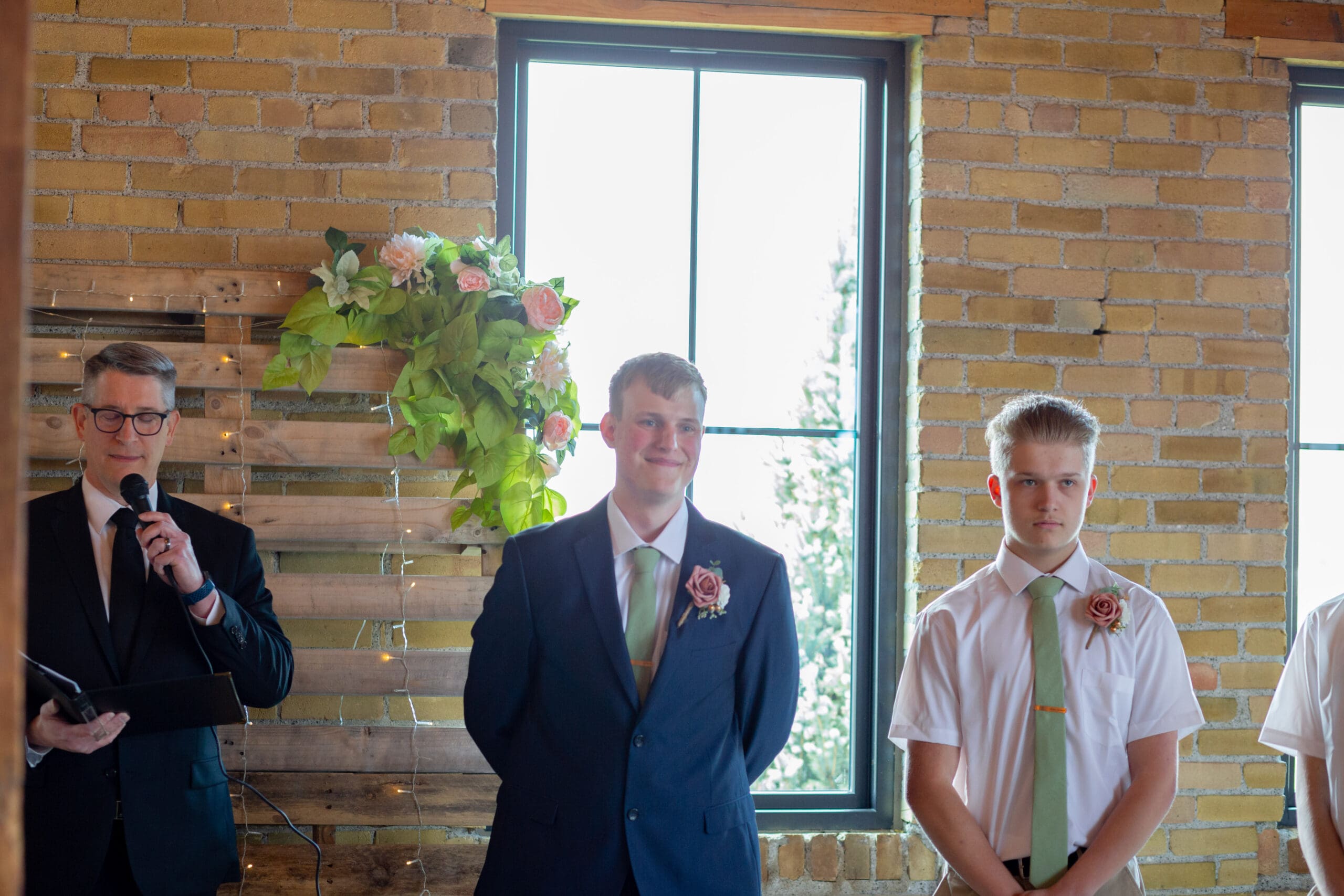 groom's reaction to seeing his bride walk down the aisle - simple rigby idaho wedding