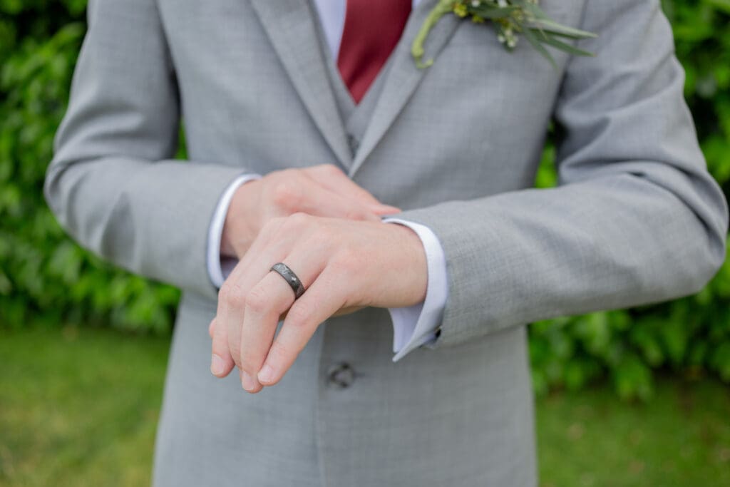 Wedding Photographer in Seattle WA captures grooms ring