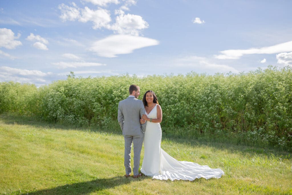PNW Elopement Photographer captures bride and groom hugging after Seattle Wedding