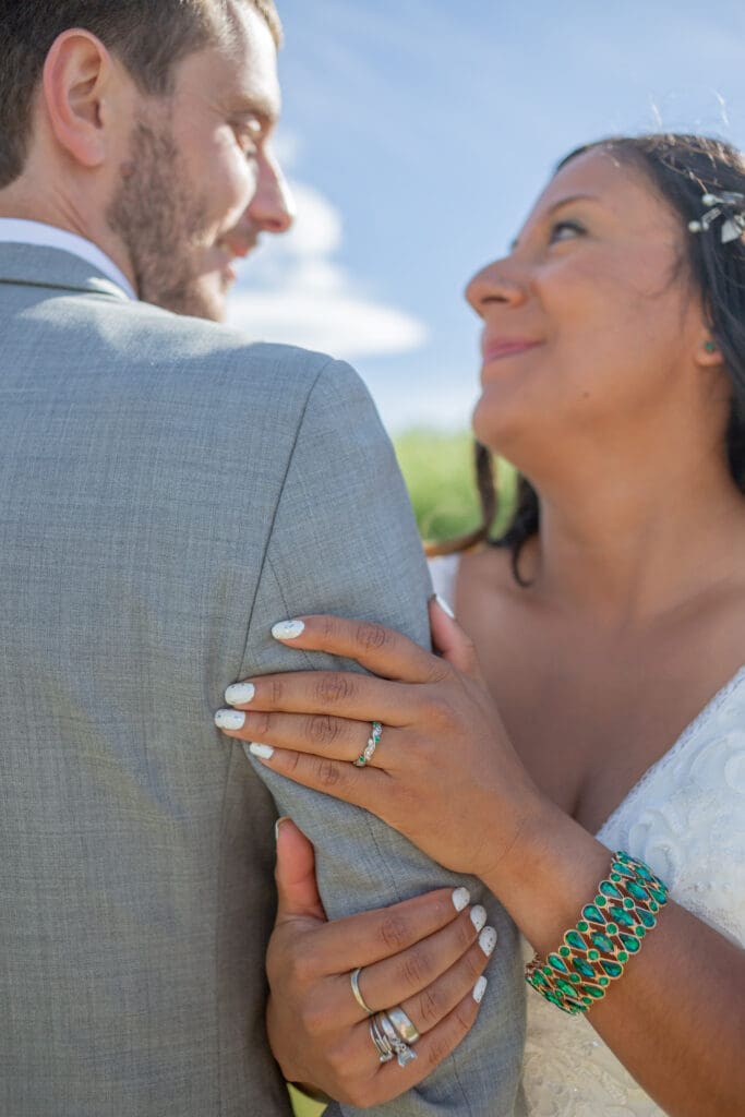 PNW Elopement Photographer captures close up of engagement ring