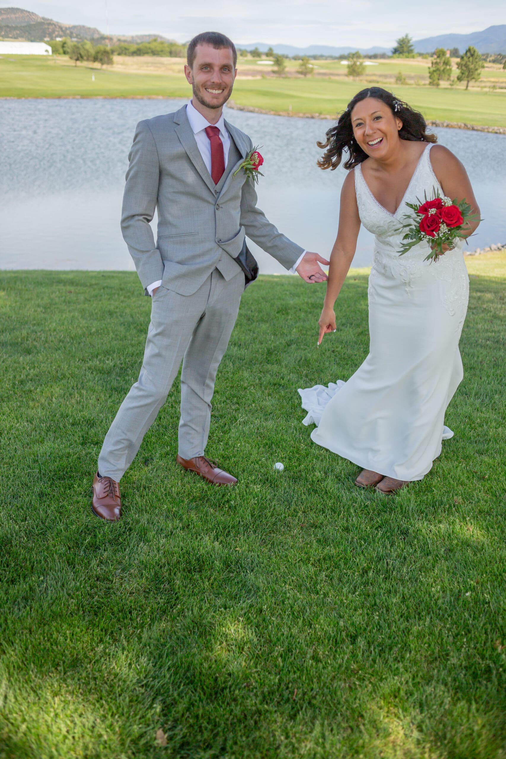 PNW Elopement Photographer captures bride and groom laughing together during bridal portraits